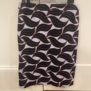 Ann Taylor Black and Brown Patterned Pencil Skirt